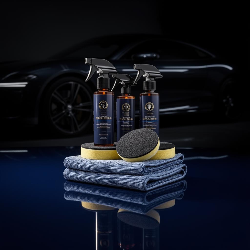 Stacked premium car detailing products